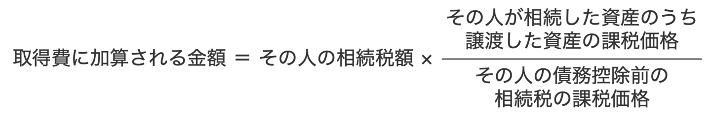 取得費に加算される金額の計算式